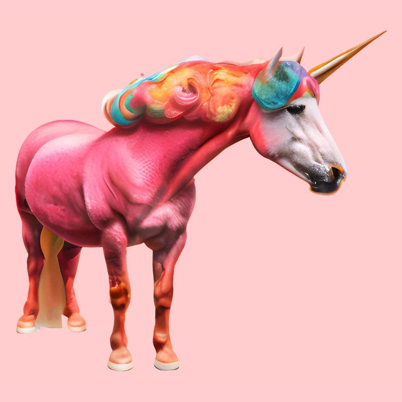 Licorne bouclée colorée