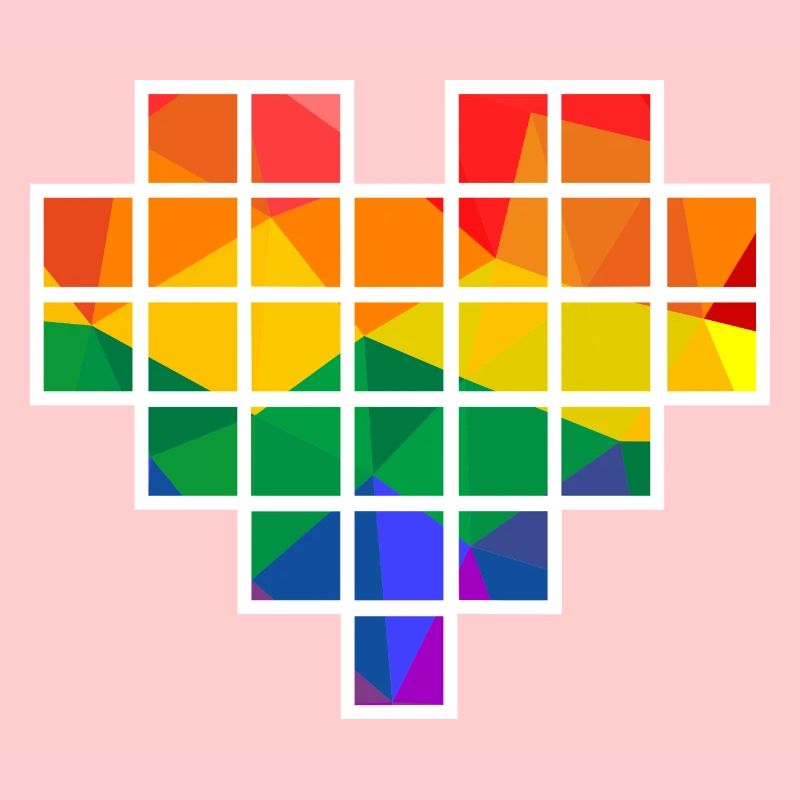 Regenbogen Polygon Pixel Herz