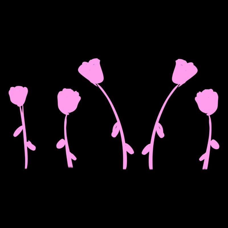 natural flowers rose earth line pattern