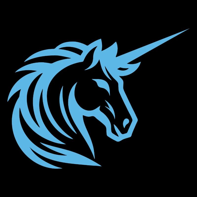 Licorne bleue - Design simple