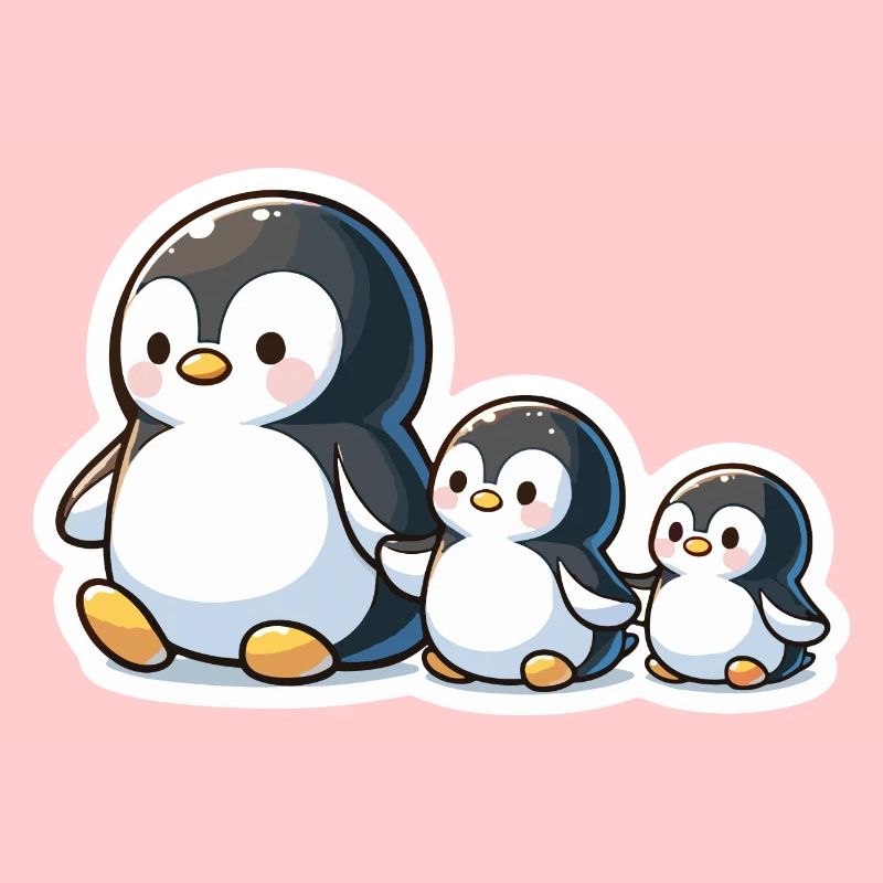Kleine Pinguine Pinguinfamilie Niedlich