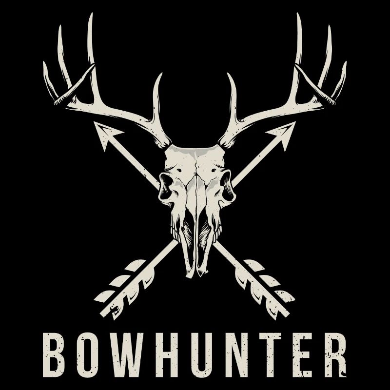 Bowhunter Deer Skull cadeau de chasse à l'arc minimaliste