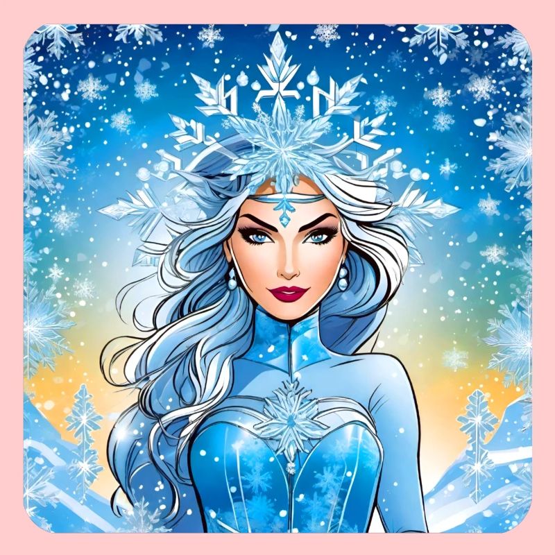 Winter Eiskönigin mit Eiskristallen