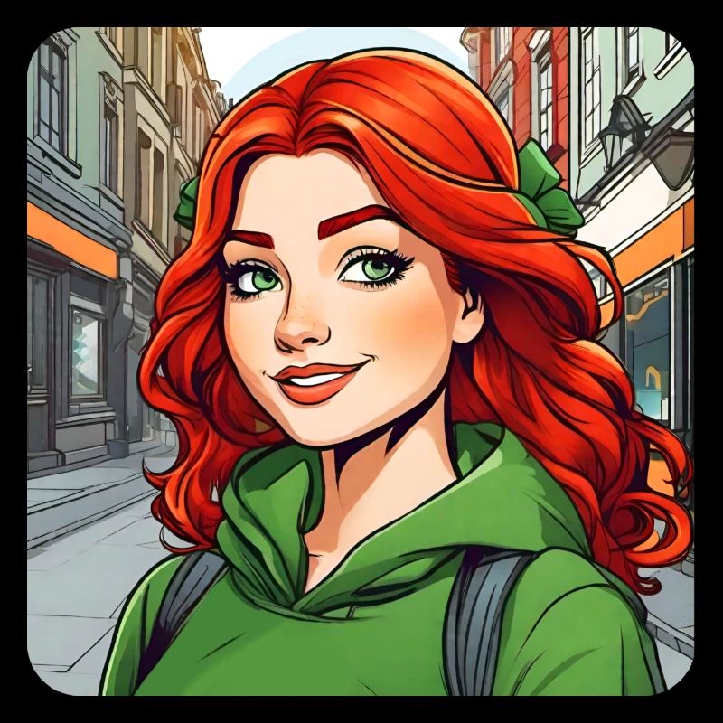 Cooles irisches rothaariges Mädchen