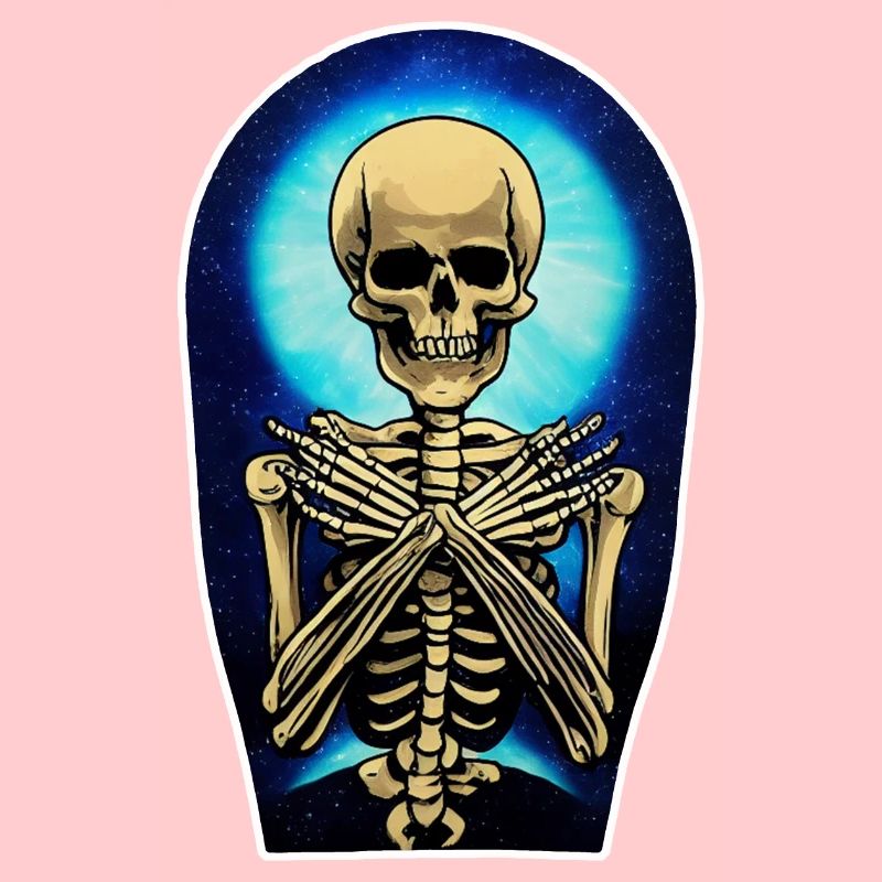 Skelettstil Acrylfarbe - Skateboard