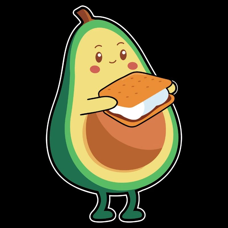 Smore Avocado Camping Campfire Marshmallow Kids
