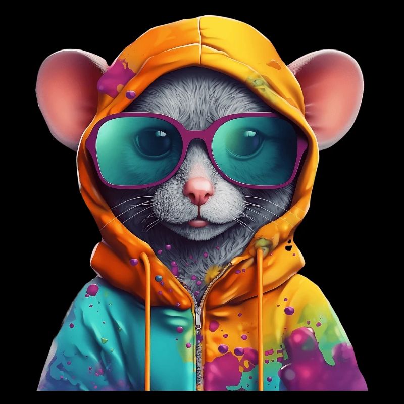 Maus mit Sonnenbrille Bunt Coole Mäuse