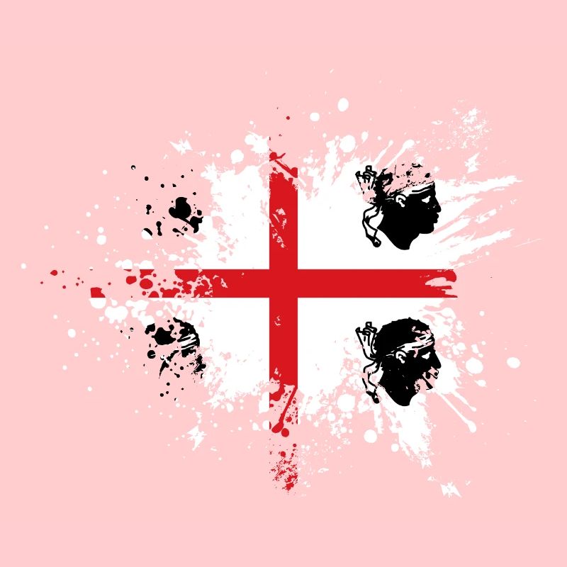 Sardaigne Drapeau Klecks Drapeau sarde Spritzer