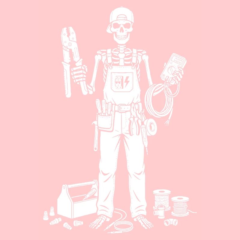 Skeleton Electrician with Toolkit