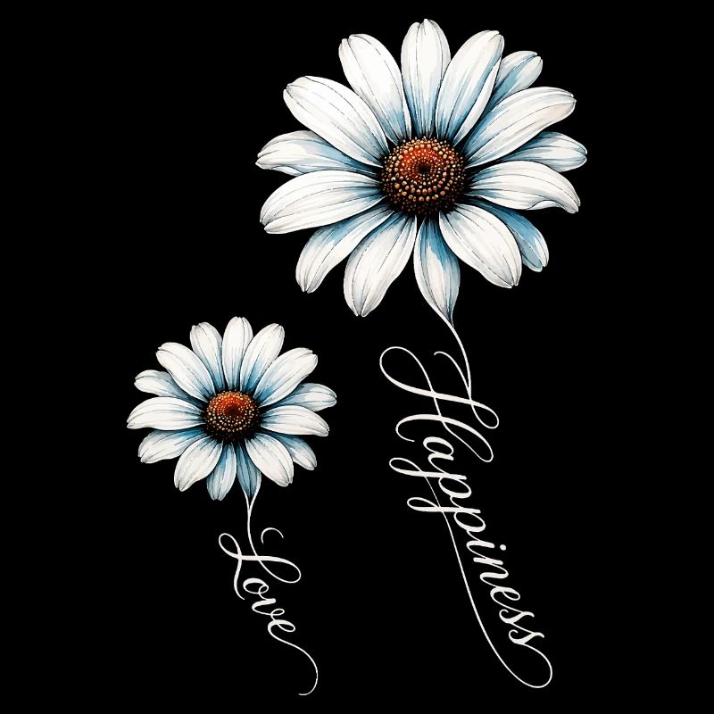 Blaue Gänseblümchen, Glück und Liebe