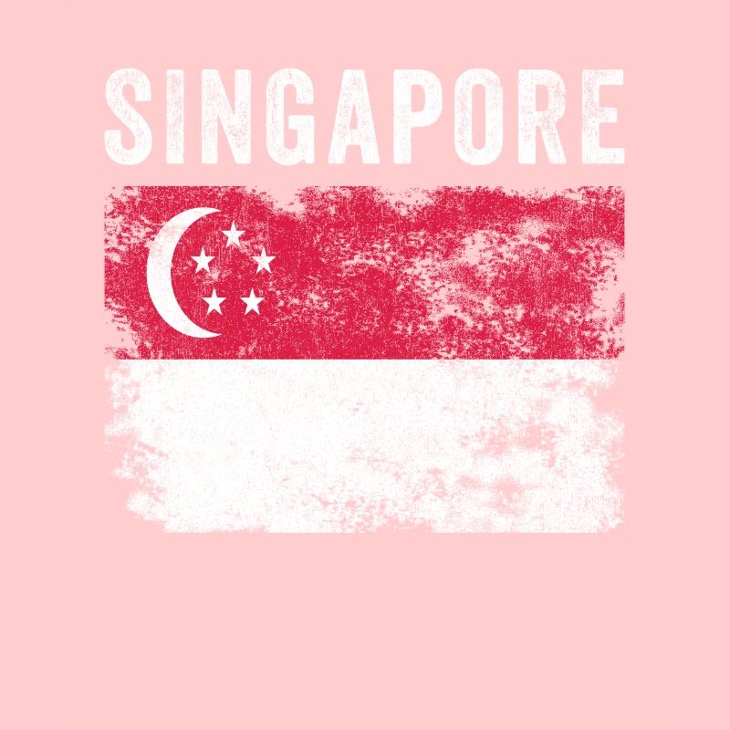 Drapeau de Singapour Vintage Drapeau singapourien