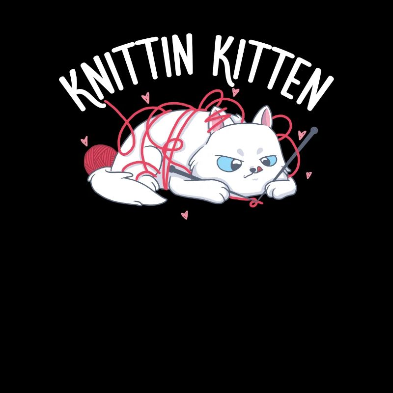 Strickendes Kätzchen Cute Cat Crocheting Yarn Lover