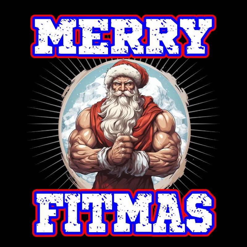 Weihnachtsmann Merry Fitmas Gym Workout