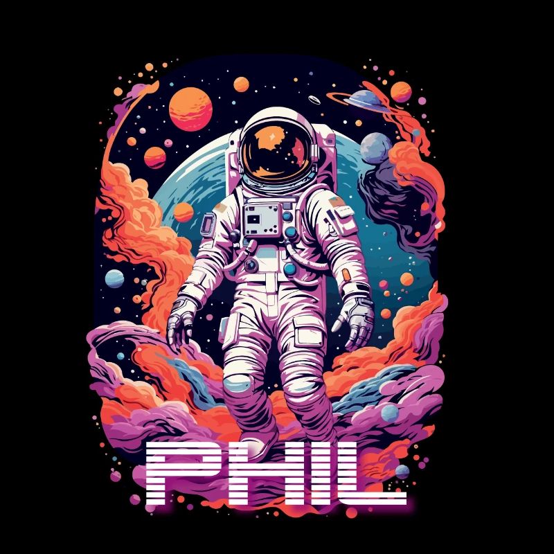 PHIL - Beau nom de garçon avec un astronaute cool