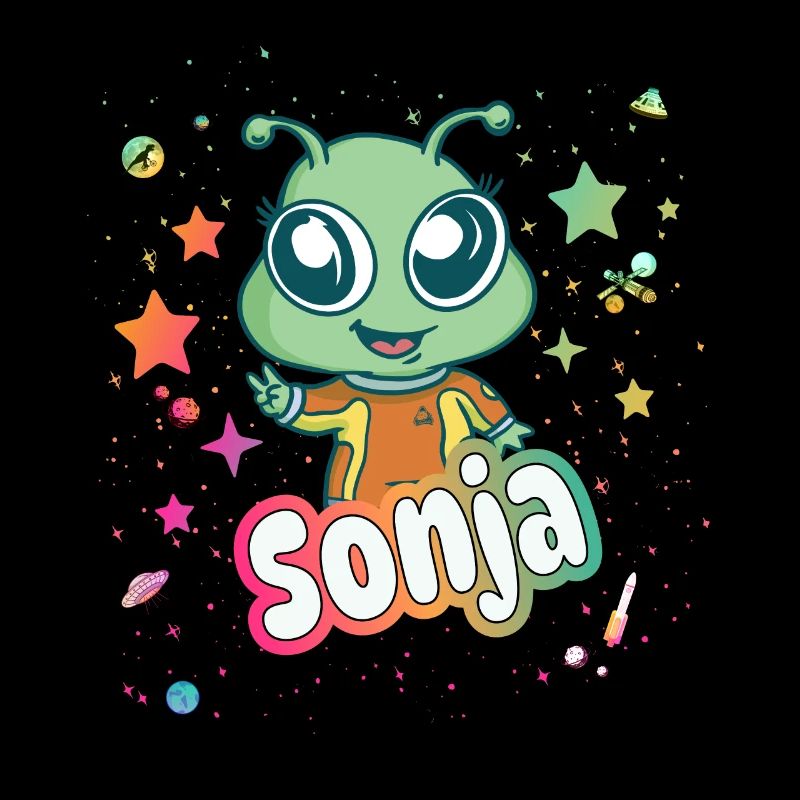 SONJA - Schöner Mädchen Name mit süßem Alien