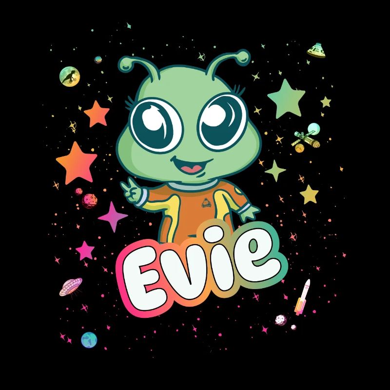 EVIE - Schöner Mädchen Name mit süßem Alien