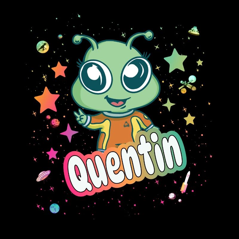 QUENTIN - Beautiful boy name with cute alien