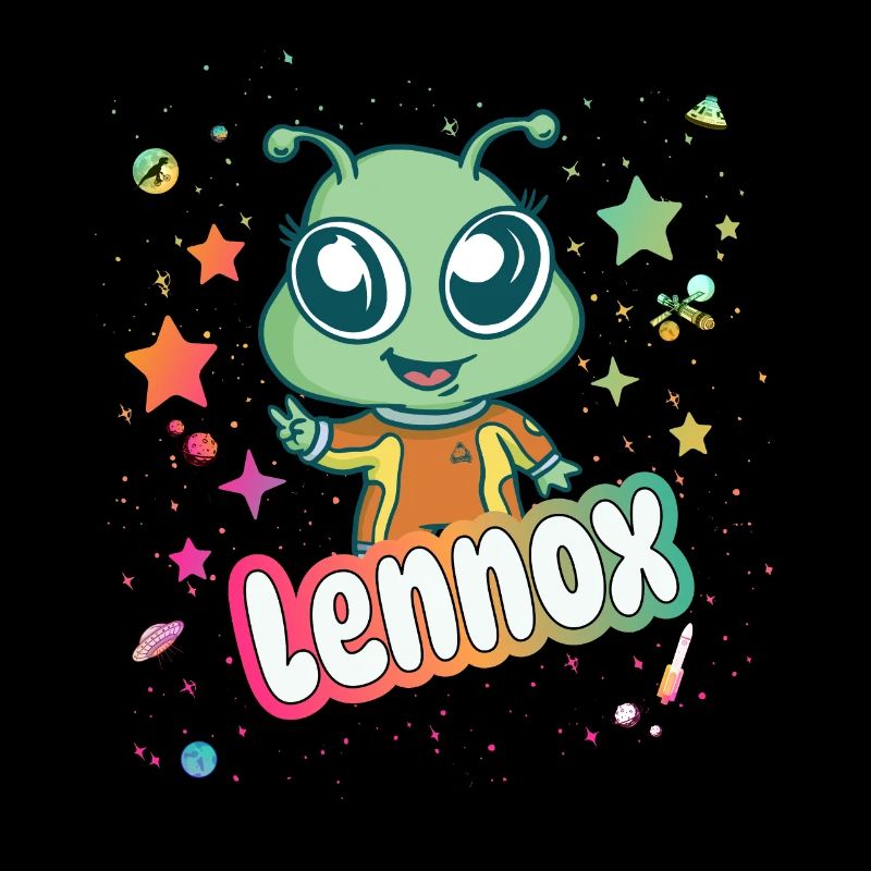 LENNOX - Beau nom de garçon avec un extraterrestre mignon