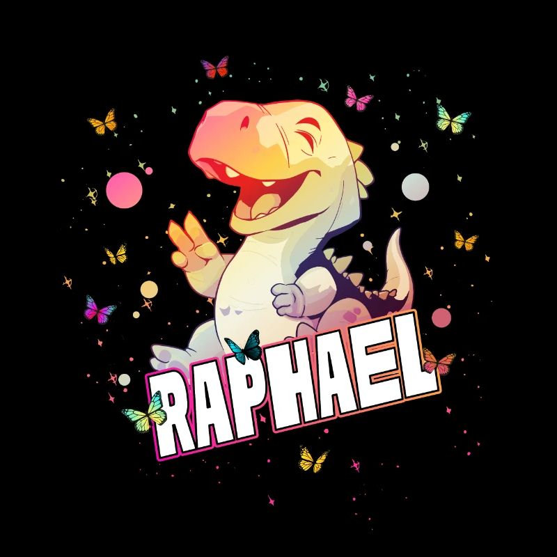 RAPHAEL - Beautiful boy name with cute DINO T-REX