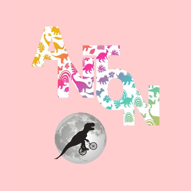 ANTON - Beautiful boy name with dinosaur