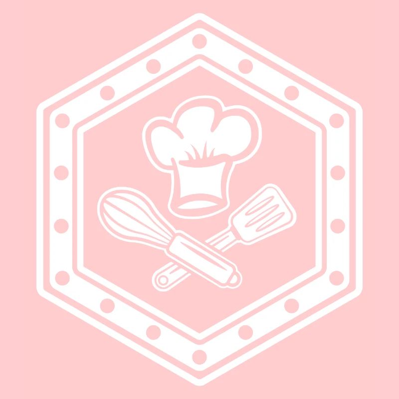 Stylish hexagonal symbol for cool chefs