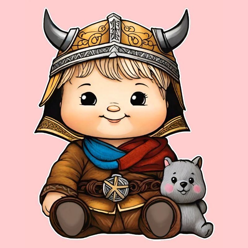 Bébé Viking avec doudou