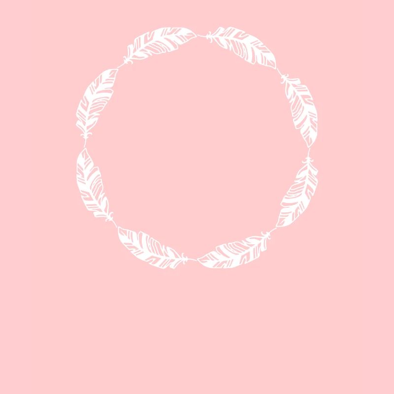 Outline Circle Frame Feather Feather Design