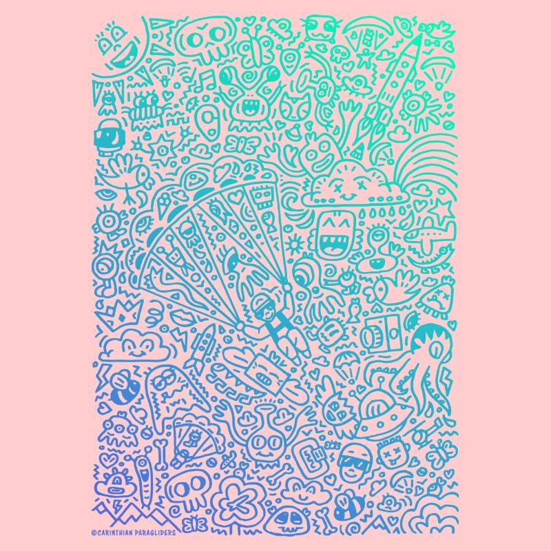 Doodle Paragliders color gradient