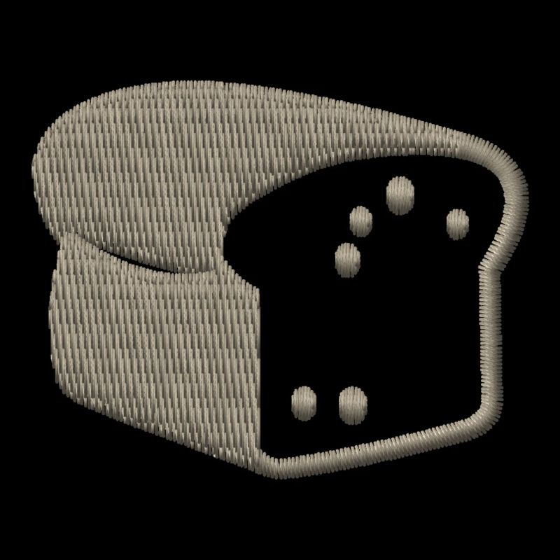 Toast bread embroidered