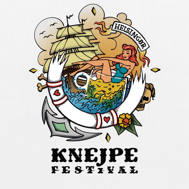 Knejpe Festival - tattoo med sort tekst