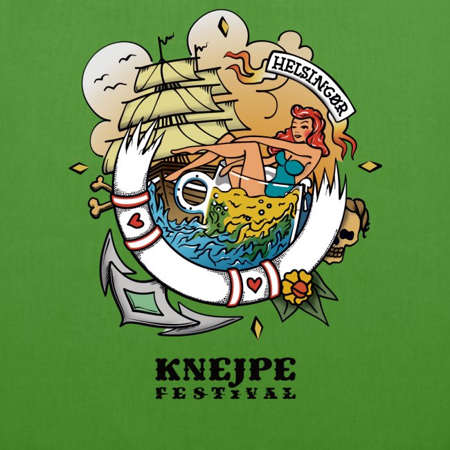 Knejpe Festival - stor tattoo med hvid tekst