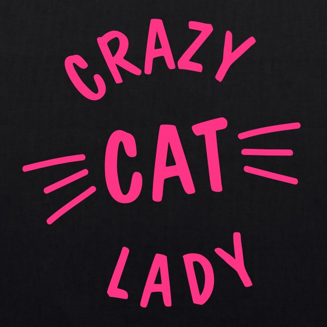 Vorschau: Crazy Cat Lady meow - Bio-Stoffbeutel
