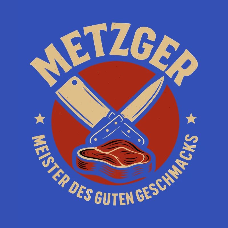 Metzger mit Messer und Fleisch