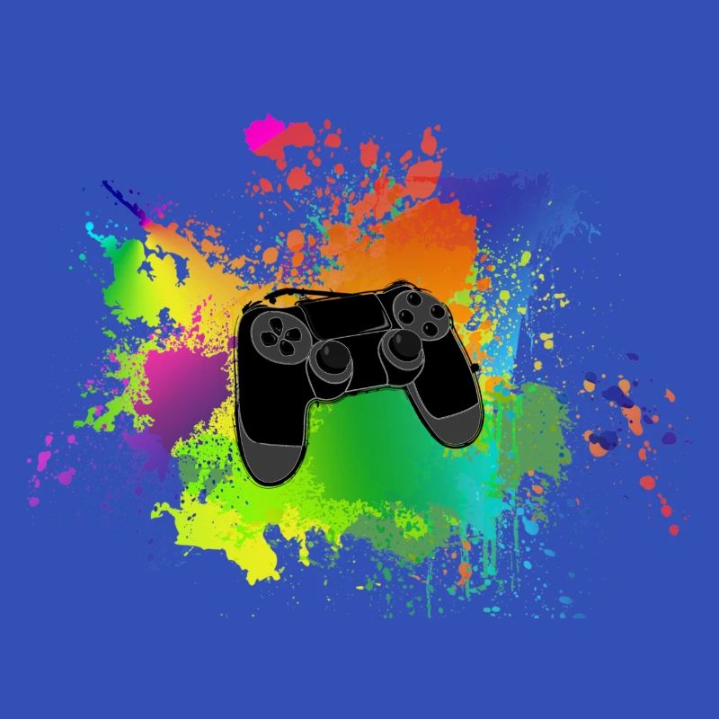 Controller Farbklecks Bunt Gaming Geschenk Idee