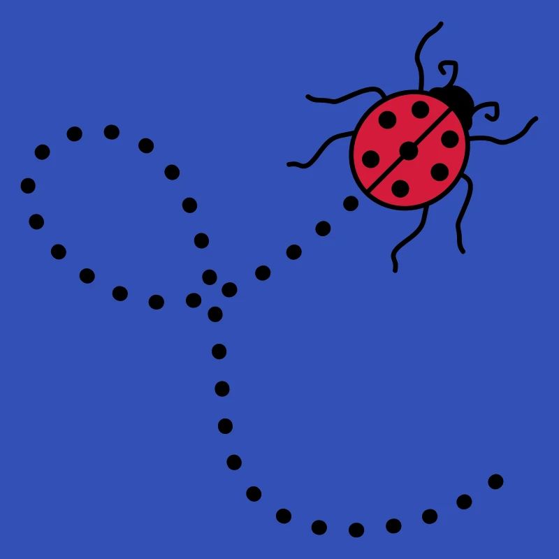 line dashed path path ladybug small sues