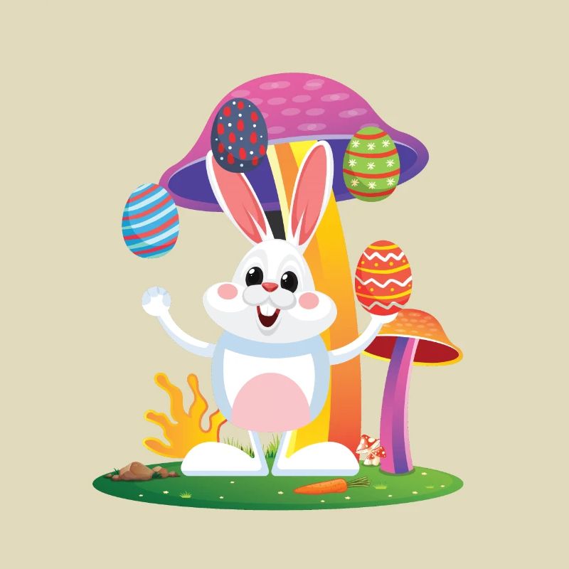 Happy easter easter bunny easter eggs