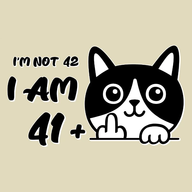 Ich bin nicht 42, ich bin 41 plus 1 Mittelfinger Katzenflipp