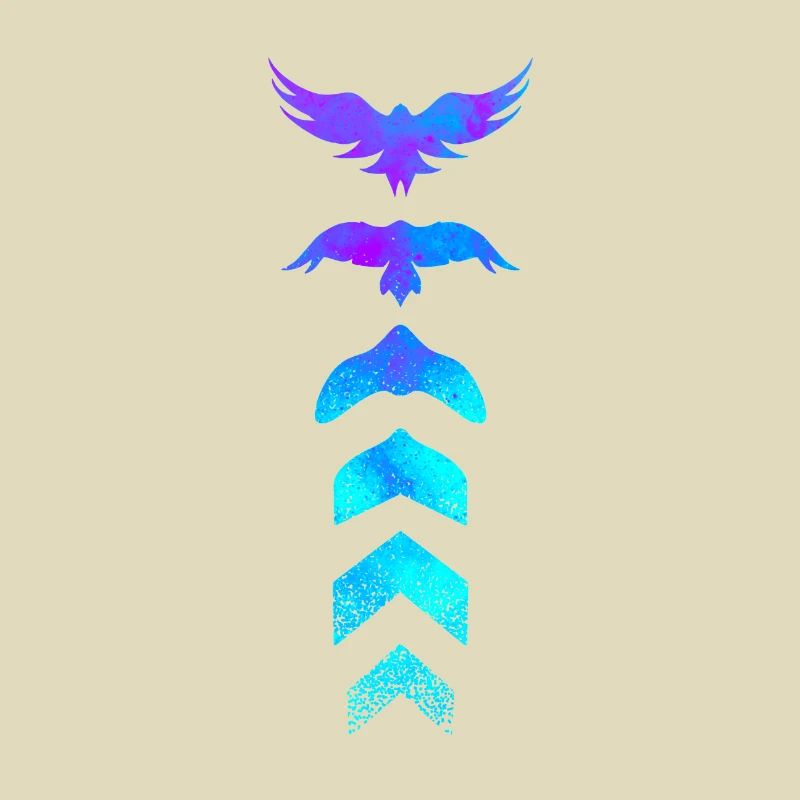 Evolution oiseau silhouette