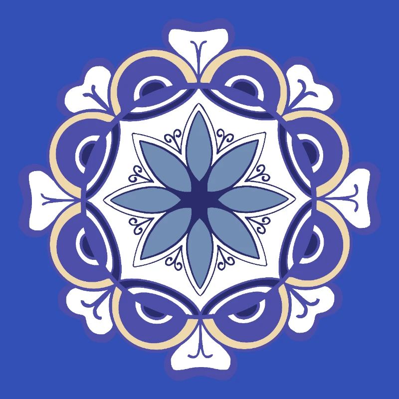 oriental pattern morocco blue tones