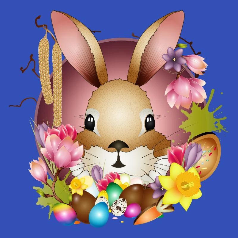 Adorable lapin de Pâques avec décoration de Pâques