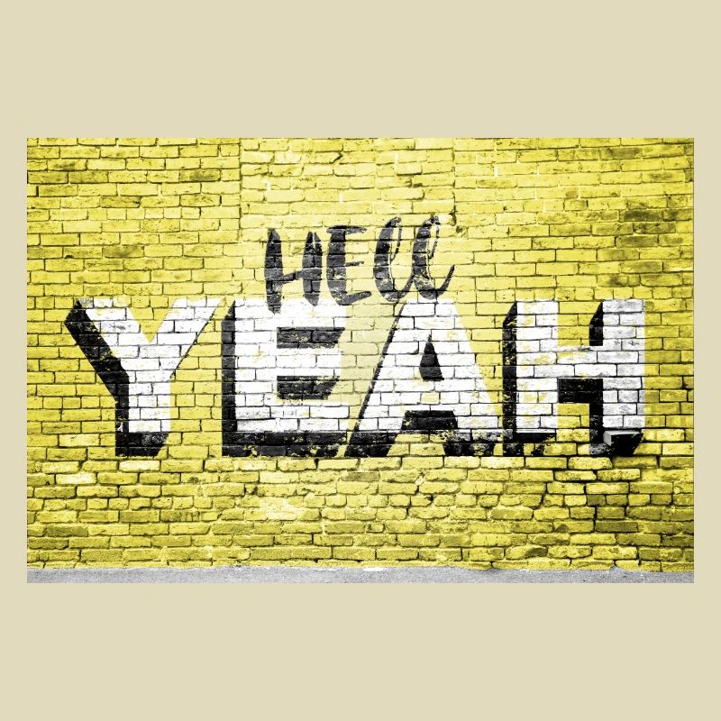 yes brick wall graffiti