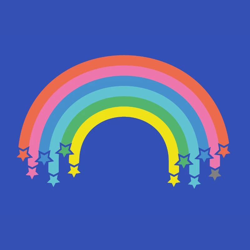 Regenbogen mit Sternen