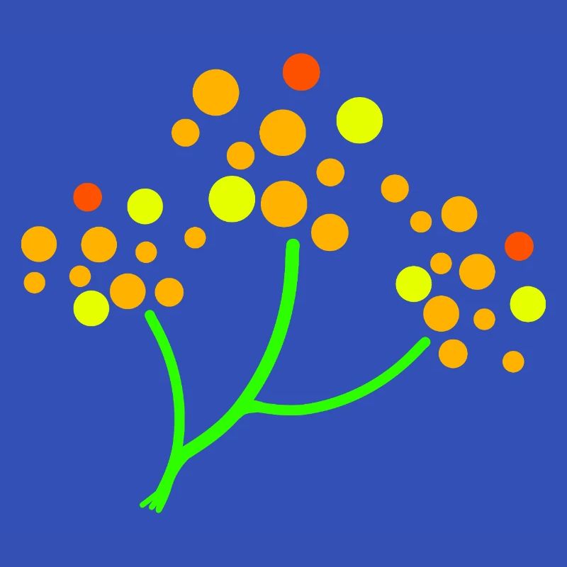 Neon Dotted Tree Burst