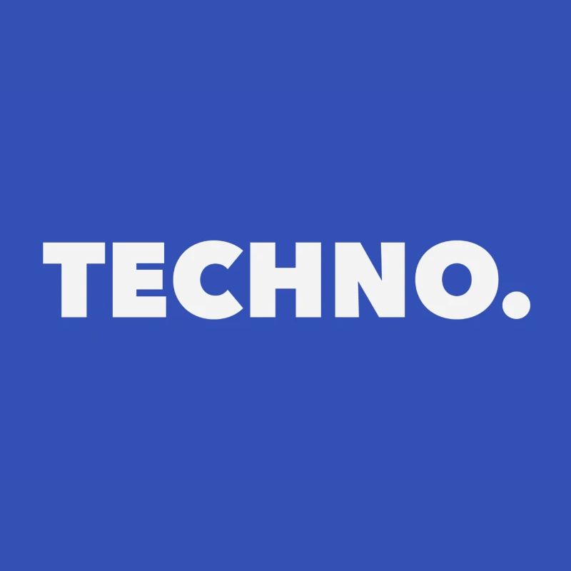 Techno Music Logo white