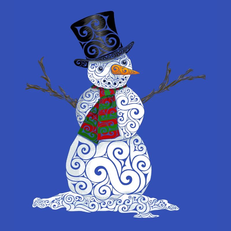 Glücklicher wirbelnder Schneemann