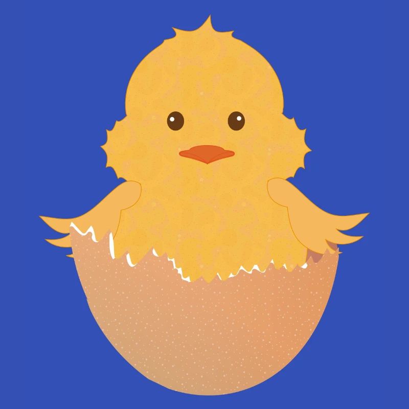 newly hatched chick in the eggshell