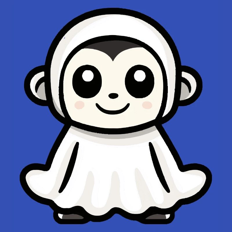 Monkey Halloween Comic Ghost