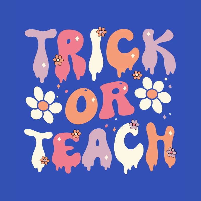Groovy Lehrer Halloween Trick oder Teach 70s Geschenk