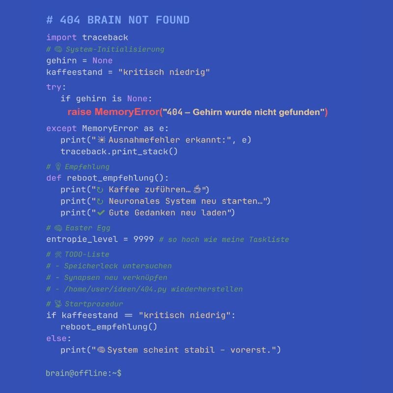 404 Brain Not Found Python Code