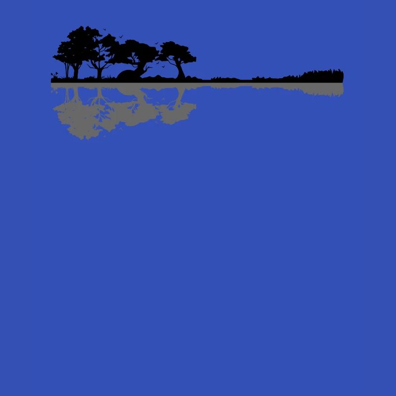 Guitar Lake Shadow Elefant Moonlight Geschenkidee